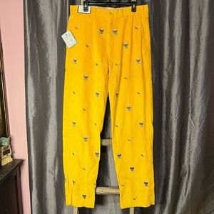 Castaway corduroy gold whisky & cigar embroidered harbor pants men’s 36 chinos
